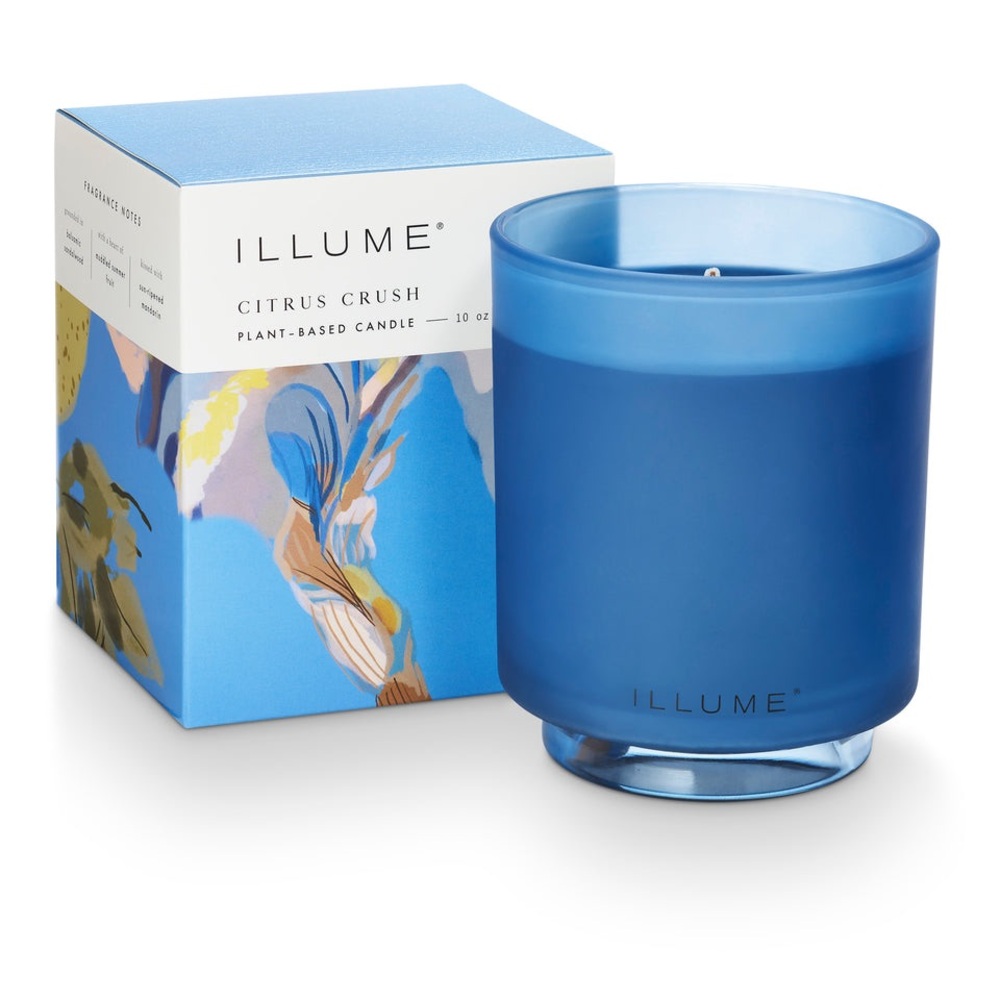 Illume Citrus Crush Boxed Glass Candle refillable Plant - Based Candle 10 Oz